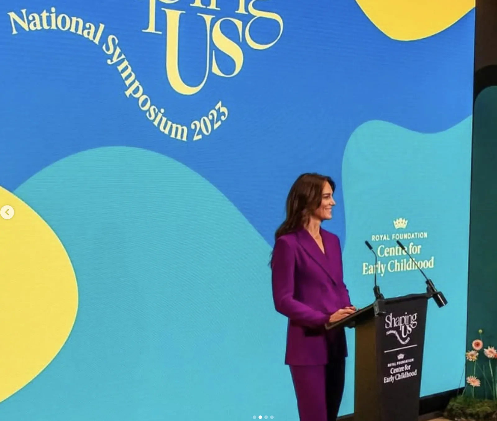 The Princess of Wales speaking at the Shaping Us National Symposium