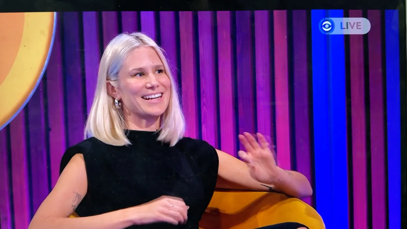Dr Soph laughing mid-conversation during Big Brother Late and Live